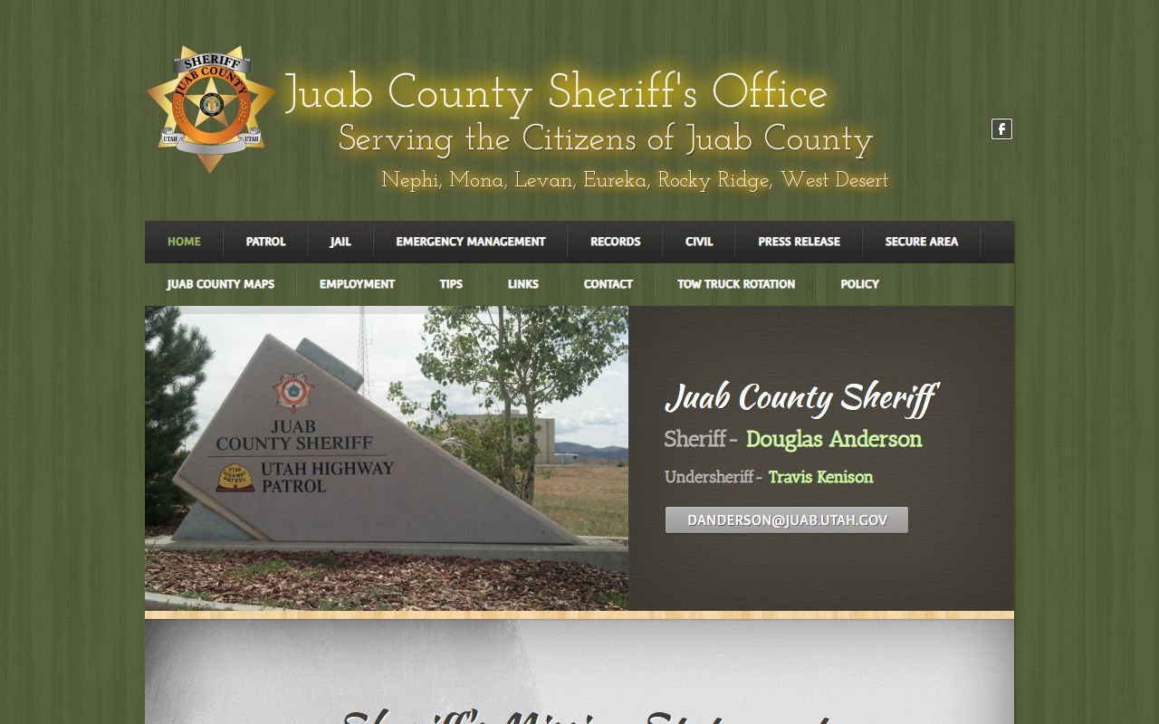 Juab County Jail Roster jail page