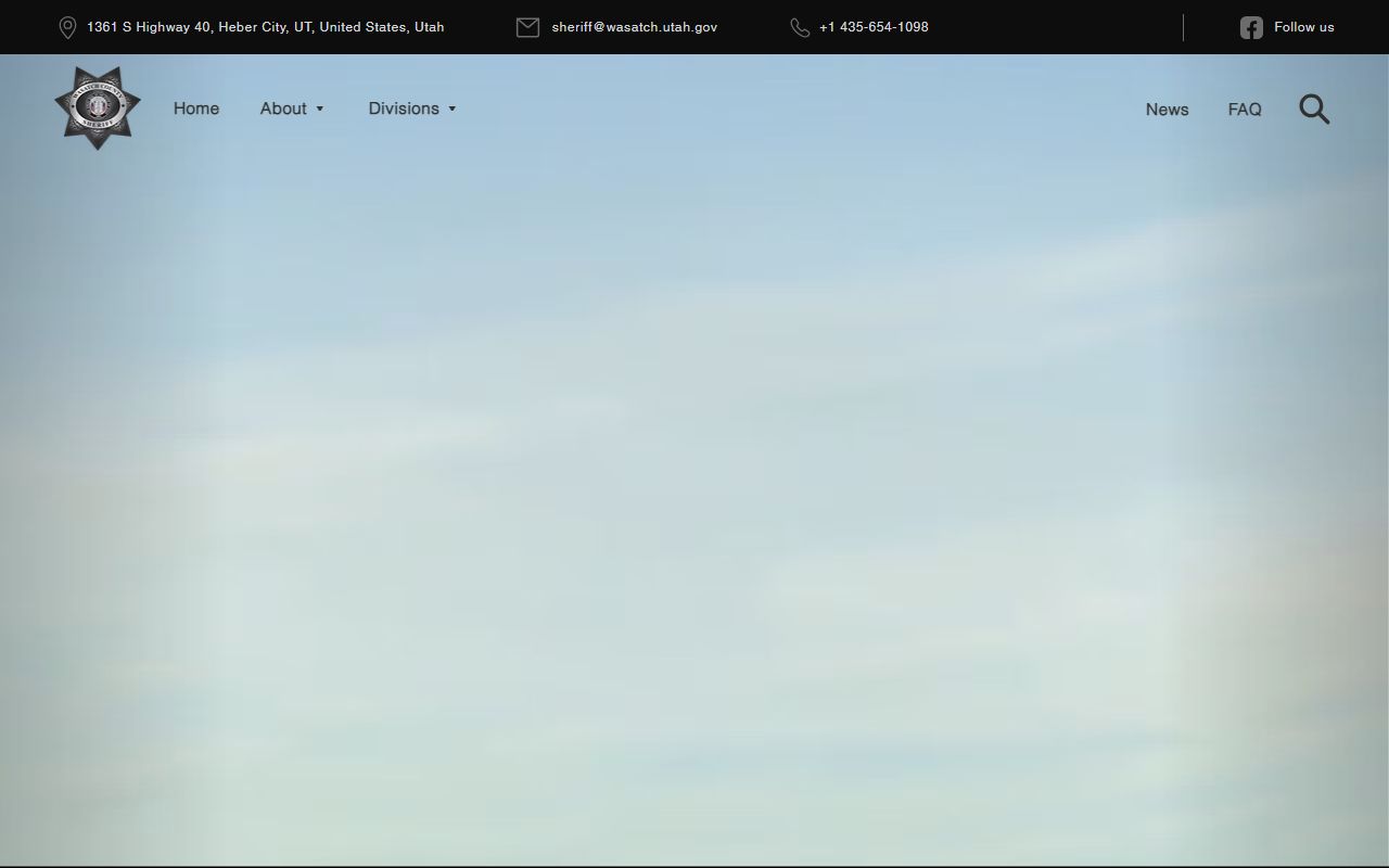 Wasatch County Jail Roster sheriff page screenshot